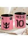Prémium Inter Miami Bögre személyre szabható, egyedi névvel 330ml Fekete bögre "Messi"