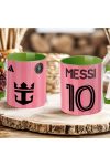 Prémium Inter Miami Bögre személyre szabható, egyedi névvel 330ml Zöld bögre "Messi"