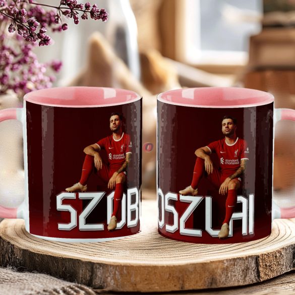 Prémium Szoboszlai Bögre személyre szabható, egyedi névvel 330ml Rózsaszín bögre "SZOBO 2025"