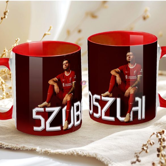 Prémium Szoboszlai Bögre személyre szabható, egyedi névvel 330ml Piros bögre "SZOBO 2025"