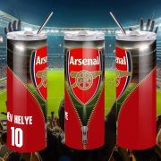   ARSENAL Duplafalú termosz egyedi névvel és számmal 600 ml "ZIPPER"
