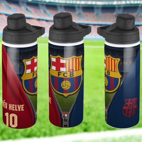 BARCELONA fém kulacs egyedi névvel és számmal 750 ml "ZIPPER"