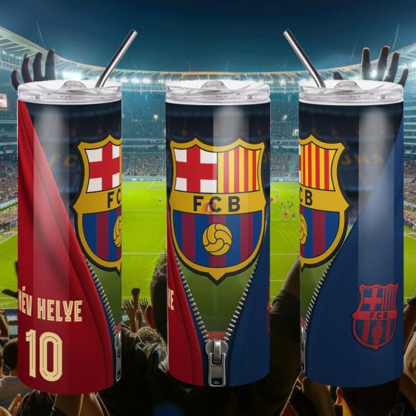 BARCELONA Duplafalú termosz egyedi névvel és számmal 600 ml "ZIPPER"