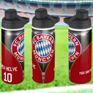   Bayern München fém kulacs egyedi névvel és számmal 750 ml "ZIPPER"
