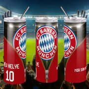   Bayern München Duplafalú termosz egyedi névvel és számmal 600 ml "ZIPPER"