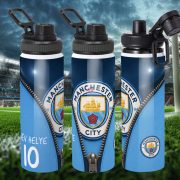   Prémium Manchester City fém sportkulacs egyedi névvel és számmal 850 ml "ZIPPER"