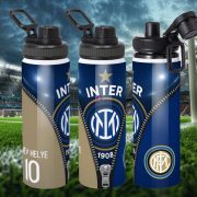   Prémium Inter Milan fém sportkulacs egyedi névvel és számmal 850 ml "ZIPPER"