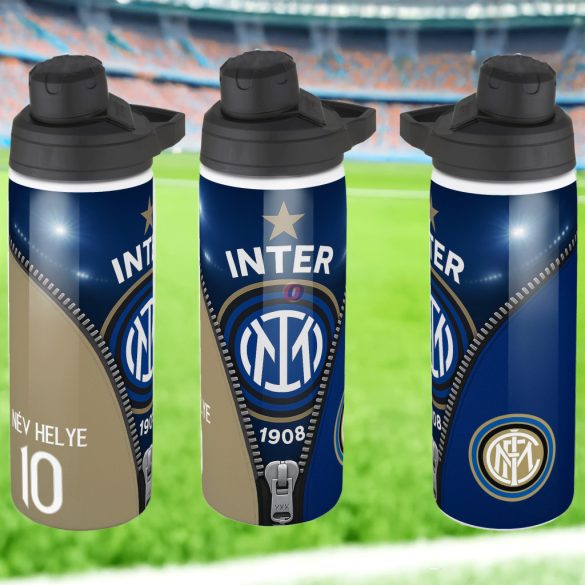 Inter Milan fém kulacs egyedi névvel és számmal 750 ml "ZIPPER"
