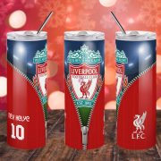   Liverpool Duplafalú termosz egyedi névvel és számmal 600 ml "ZIPPER"