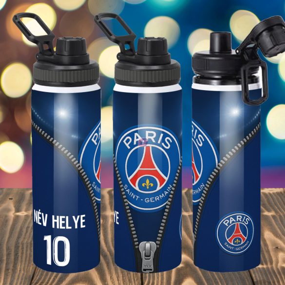 Prémium PSG fém sportkulacs egyedi névvel és számmal 850 ml "ZIPPER"