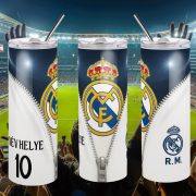   Real Madrid Duplafalú termosz egyedi névvel és számmal 600 ml "ZIPPER"