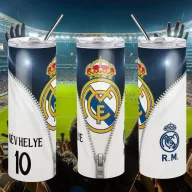   Real Madrid Duplafalú termosz egyedi névvel és számmal 600 ml "ZIPPER"