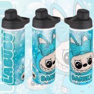 Személyre szabható "LABUBU BLUE" fém kulacs egyedi névvel 750 ml   Személyre szabható "LABUBU BLUE" fém kulacs egyedi névvel 750 ml