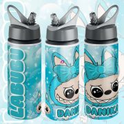   Személyre szabható "LABUBU BLUE" fém kulacs egyedi névvel 750 ml