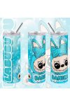 Személyre szabható "LABUBU BLUE" fém Termosz  / tumbler egyedi névvel 600 ml