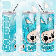 Személyre szabható "LABUBU BLUE" fém Termosz  / tumbler egyedi névvel 600 ml   Személyre szabható "LABUBU BLUE" fém Termosz  / tumbler egyedi névvel 600 ml