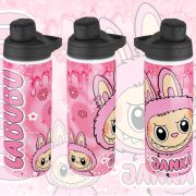   Személyre szabható "LABUBU Pink"fém kulacs egyedi névvel 750 ml