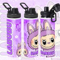 Személyre szabható "LABUBU Lila" fém kulacs egyedi névvel 850 ml   Személyre szabható "LABUBU Lila" fém kulacs egyedi névvel 850 ml