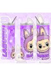 Személyre szabható "LABUBU Lila" fém Termosz  / tumbler egyedi névvel 600 ml