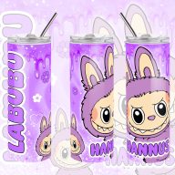 Személyre szabható "LABUBU Lila" fém Termosz  / tumbler egyedi névvel 600 ml   Személyre szabható "LABUBU Lila" fém Termosz  / tumbler egyedi névvel 600 ml