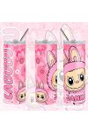 Személyre szabható "LABUBU Pink"fém Termosz  / tumbler egyedi névvel 600 ml