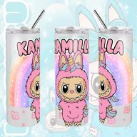 Személyre szabható "Labubu Rainbow" fém Termosz  / tumbler egyedi névvel 600 ml   Személyre szabható "Labubu Rainbow" fém Termosz  / tumbler egyedi névvel 600 ml