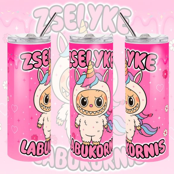 Személyre szabható "Labukornis" fém Termosz  / tumbler egyedi névvel 600 ml
