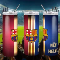   BARCELONA 2026 Duplafalú termosz egyedi névvel és számmal 600 ml "ZIPPER"