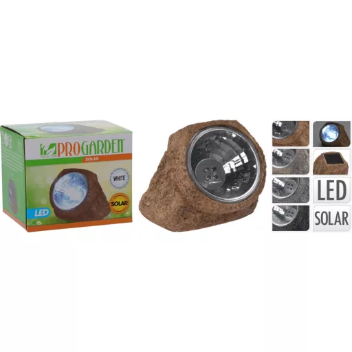 Kerti szolár lámpa szikla formájú 4 led, 12 cm 4 színben