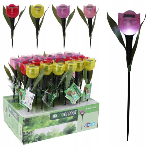Napelemes tulipán kerti lámpa 4 féle választható színben