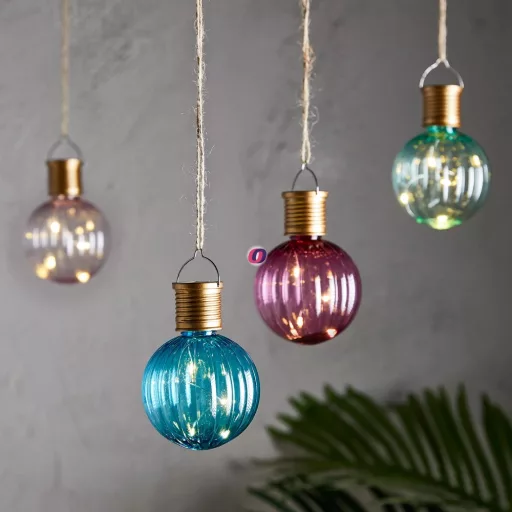 Prémium felakasztható napelemes lámpa gömb "Bright colour" 4 led