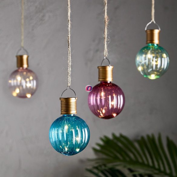 Prémium felakasztható napelemes lámpa gömb "Bright colour" 4 led