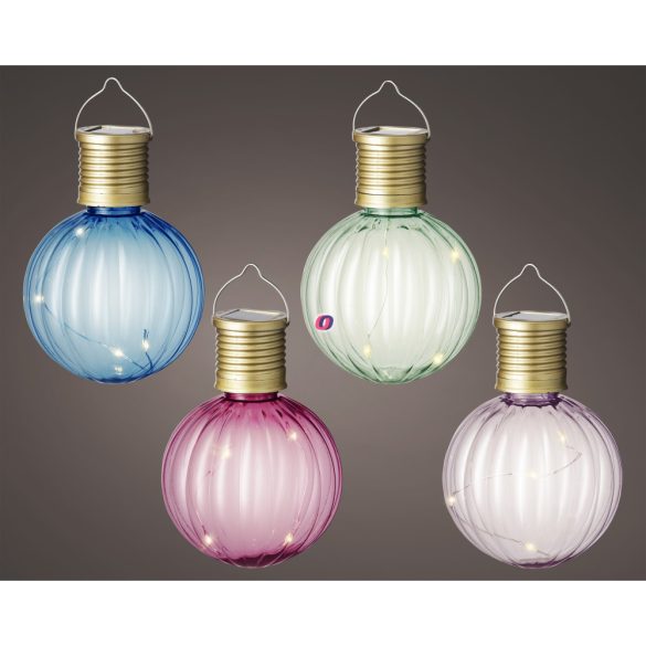Prémium felakasztható napelemes lámpa gömb "Bright colour" 4 led