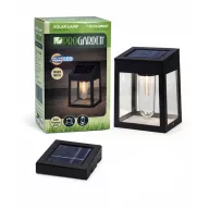   Napelemes mozgásérzékelős fali lámpa - 1 filament LED - fekete - 12 x 6 x 17 cm