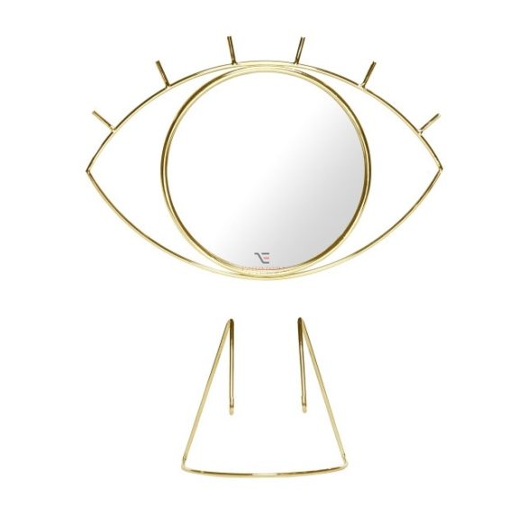 Fali tükör, Szem formájú Cyclops, fém-üveg, közepes 30x21x16cm arany