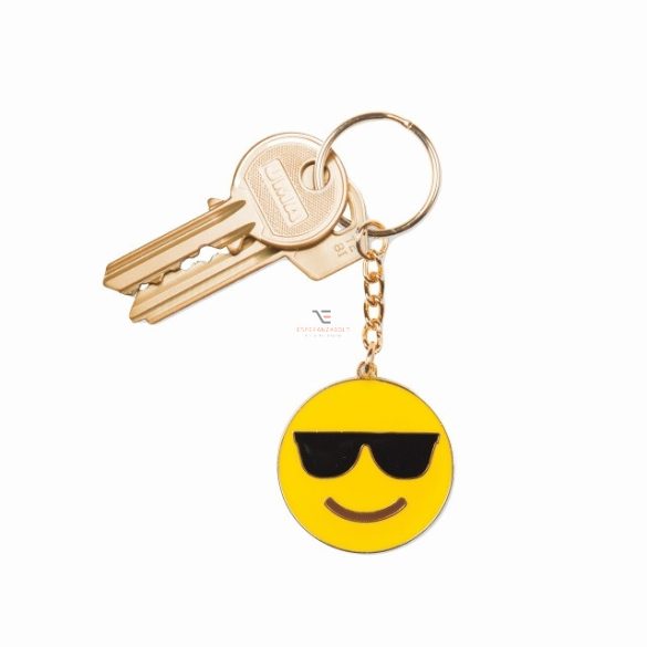 Kulcstartó Napszemüveges emoji fém