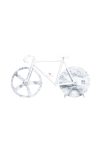 Pizzaszeletelő Fixi kerékpár fém 22x13x4cm márványfehér