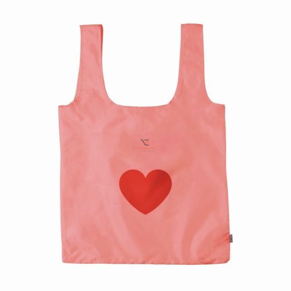 Bevásárló szatyor szív mintás rózsaszín