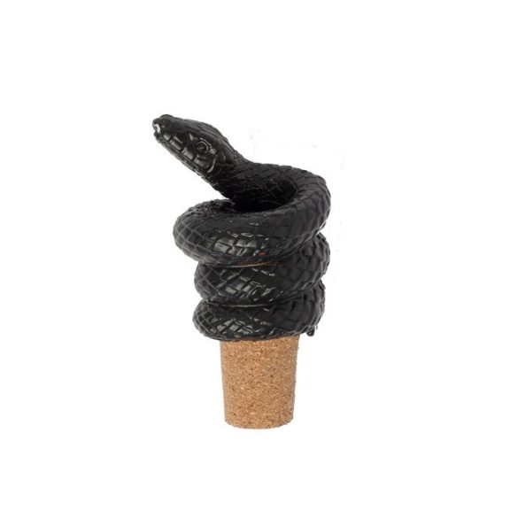 Palackdugó kígyó formájú fém 4x3,5x7,5 fekete