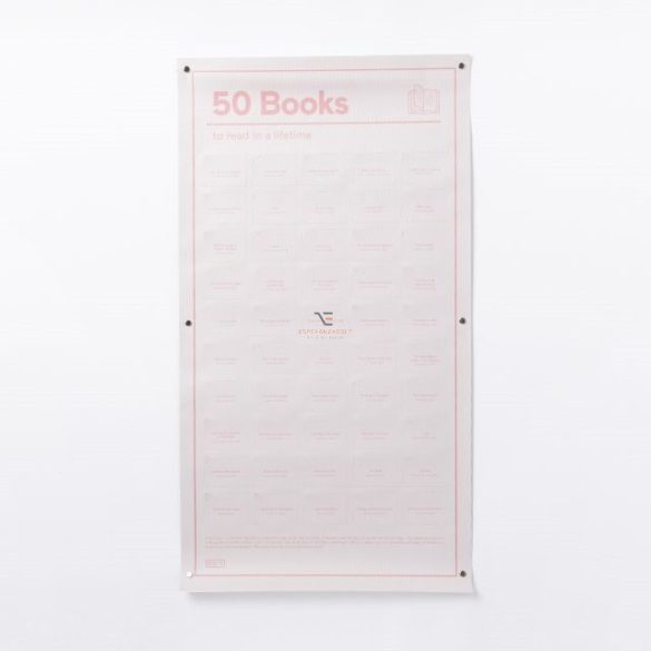 Poszter, 50 könyv amit el kell olvasni, papír 35x65cm angol nyelvű