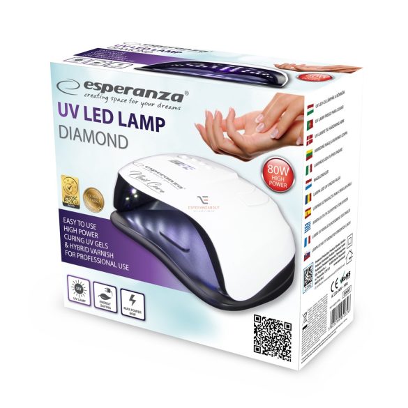 Esperanza Diamond professzionális körömlakk szárító UV Lámpa 80W  EBN007