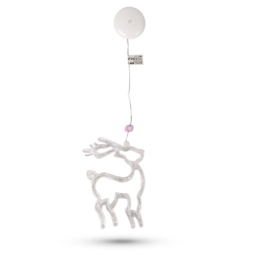 Karácsonyi LED-es ablakdísz szarvas, 20cm, elemes