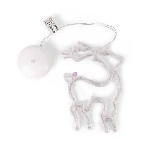 Karácsonyi LED-es ablakdísz szarvas, 20cm, elemes