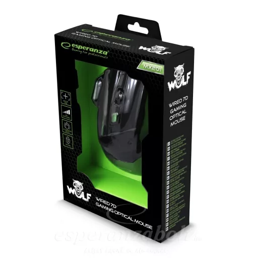 Esperanza Gaming Egér 7D Opt. Usb Mx201 Wolf Green