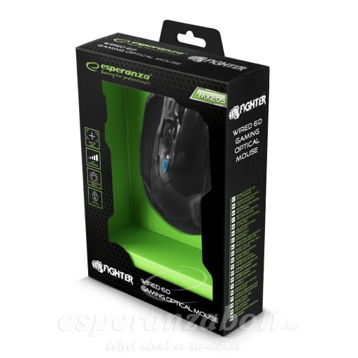 Esperanza Fighter Gamer Egér 6D MX205 Kék EGM205B