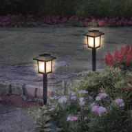   Lánghatású LED-es szolár kandeláber, 10 sárga LED 32,5 cm
