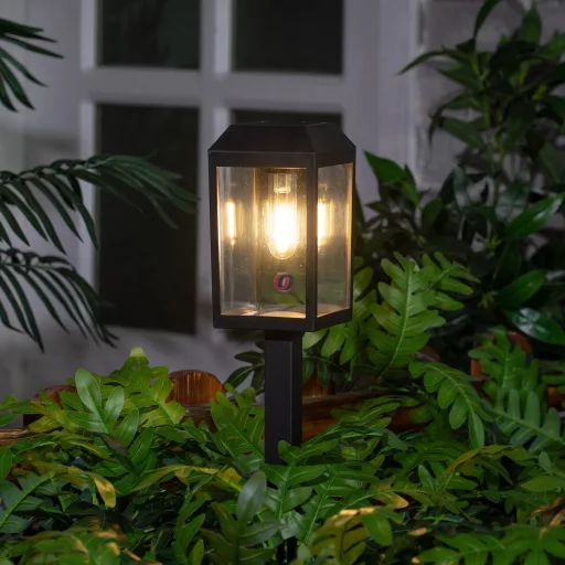 Edison izzós napelemes kandeláber lámpás, leszúrható, melegfehér 50 cm
