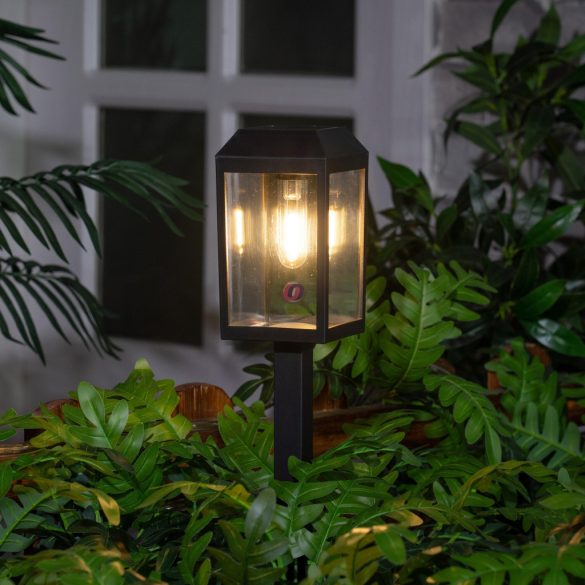 Edison izzós napelemes kandeláber lámpás, leszúrható, melegfehér 50 cm