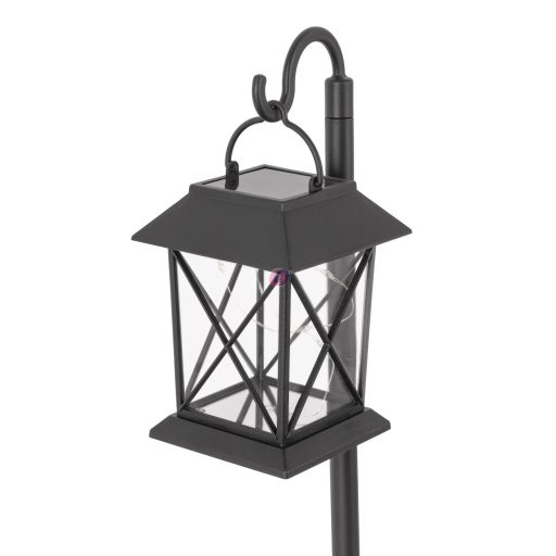 Napelemes kandeláber lámpás, leszúrható, melegfehér 8 led 42,5 cm