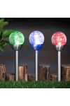 Színváltós LED szolár lámpa "Kristály" - inox - RGB - 34 cm